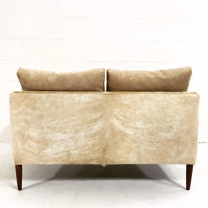 DANISH STYLE LOVESEAT in Brazilian Cowhide