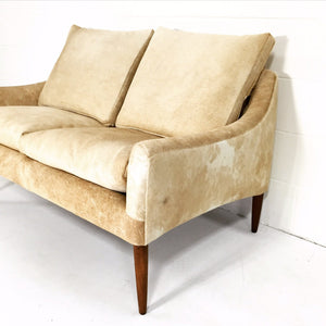 Danish Style Loveseat in Brazilian Cowhide