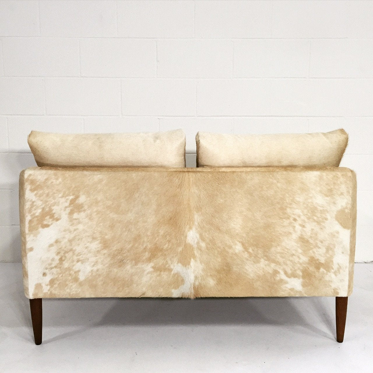 Danish Style Loveseat in Brazilian Cowhide