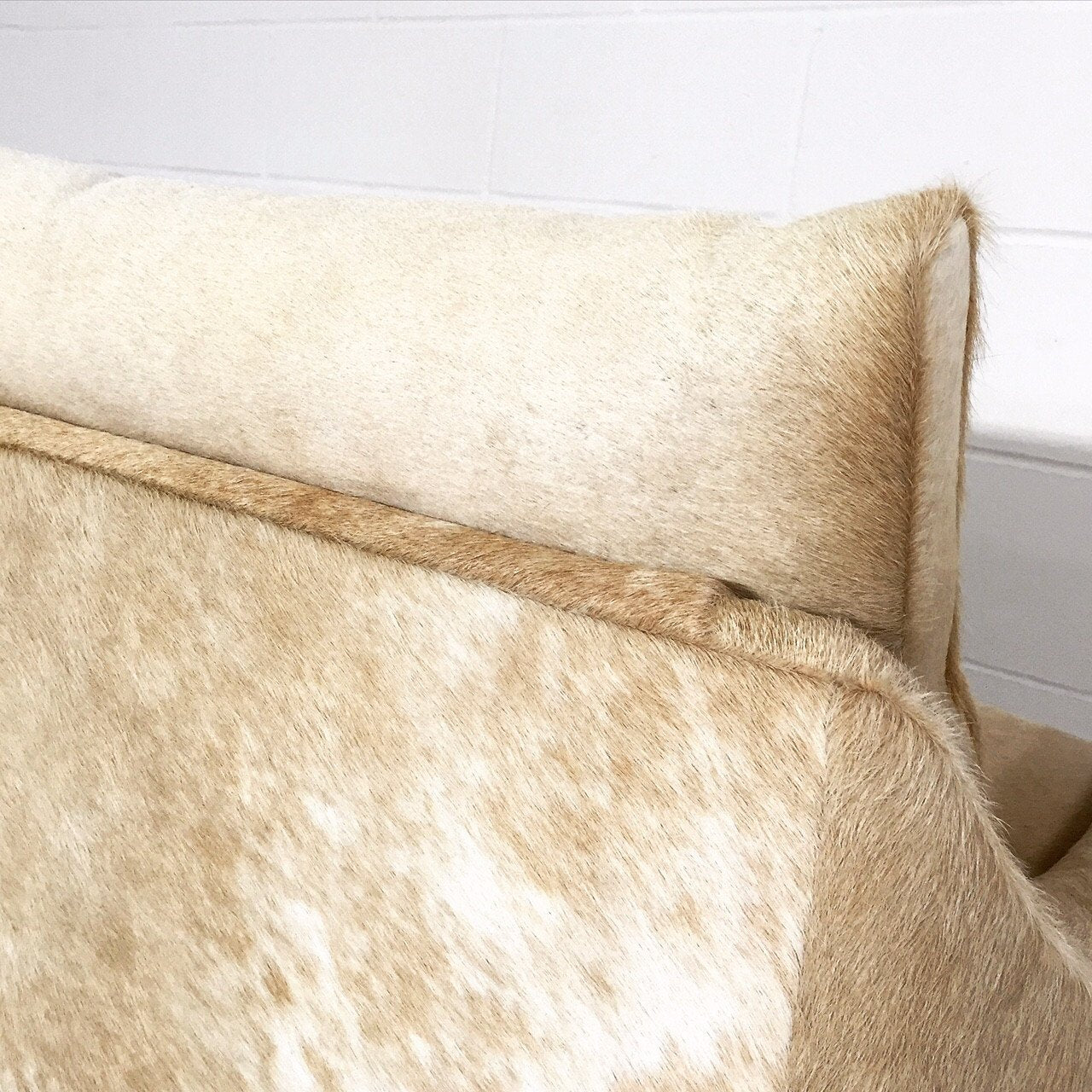 Danish Style Loveseat in Brazilian Cowhide