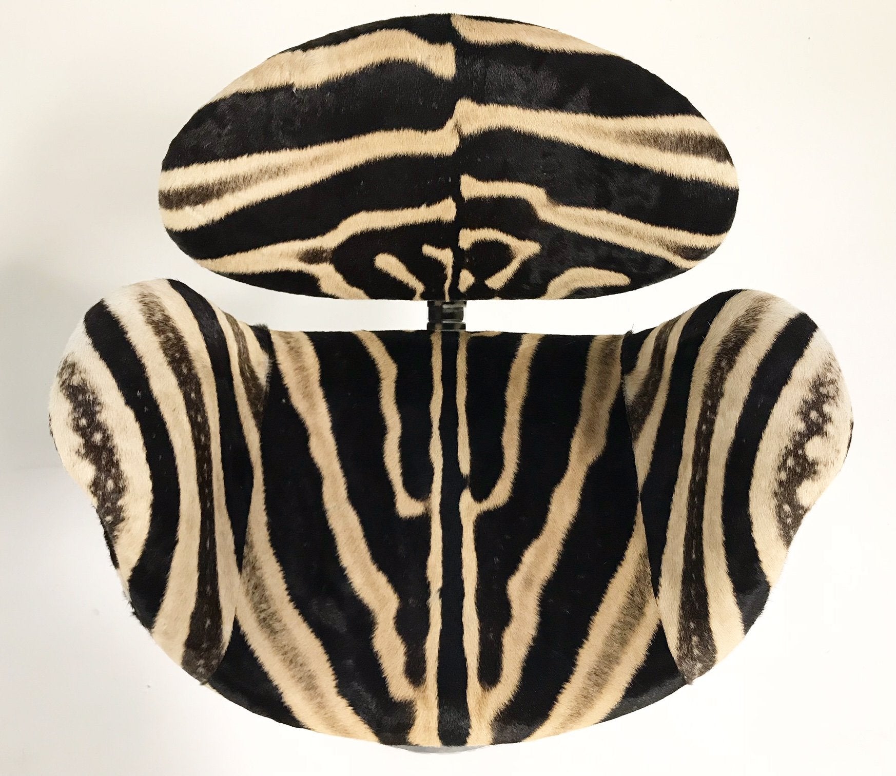 Pierre Paulin Tulip Counter Stool Chairs in Zebra Hide - Set of 3