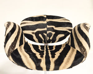 Pierre Paulin Tulip Counter Stool Chairs in Zebra Hide - Set of 3
