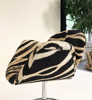 Pierre Paulin Tulip Counter Stool Chairs in Zebra Hide - Set of 3