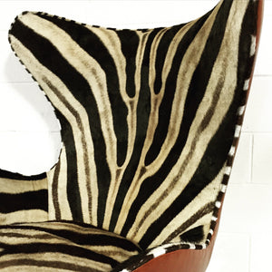Arne Jacobsen for Fritz Hansen Egg Chairs in Zebra Hide and Leather
