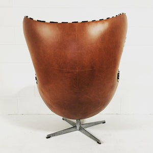 Arne Jacobsen for Fritz Hansen Egg Chairs in Zebra Hide and Leather