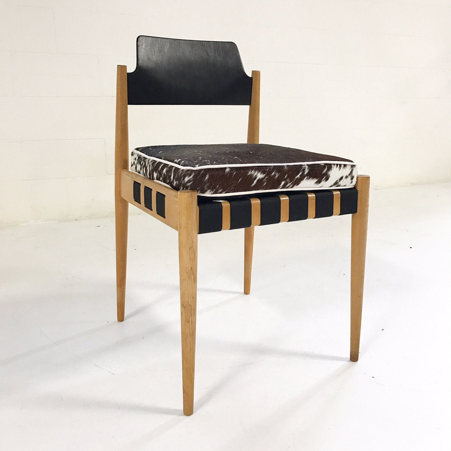 Egon Eiermann SE 120 Dining Chairs with Tri-Color Speckled Cowhide Cushions - Set of 6