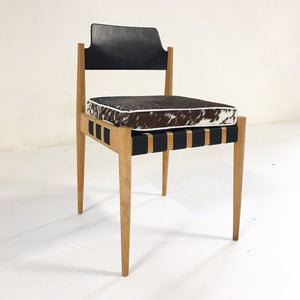 Egon Eiermann SE 120 Dining Chairs with Tri-Color Speckled Cowhide Cushions - Set of 6