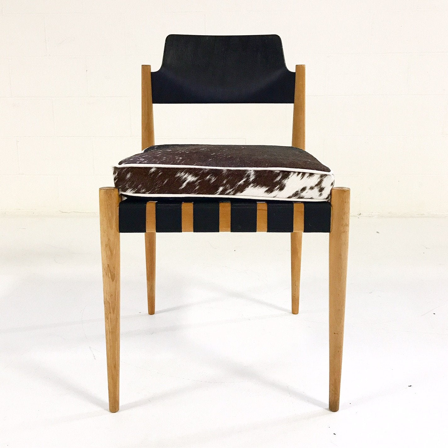 Egon Eiermann SE 120 Dining Chairs with Tri-Color Speckled Cowhide Cushions - Set of 6