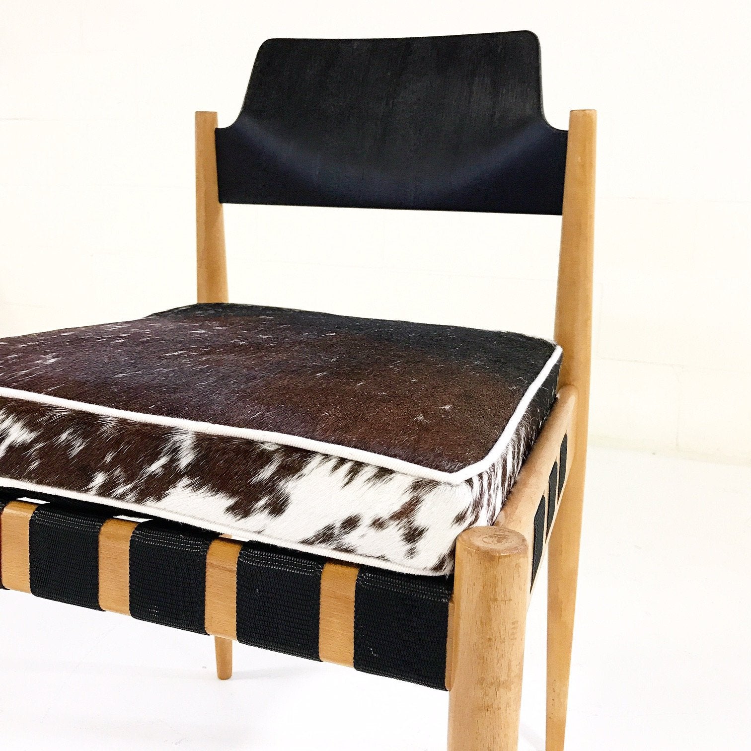Egon Eiermann SE 120 Dining Chairs with Tri-Color Speckled Cowhide Cushions - Set of 6