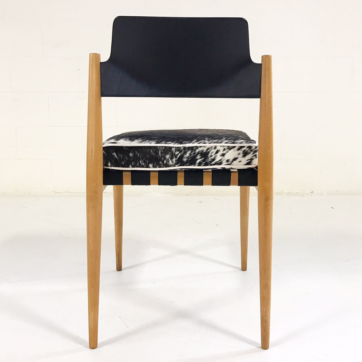 Egon Eiermann SE 120 Dining Chairs with Tri-Color Speckled Cowhide Cushions - Set of 6