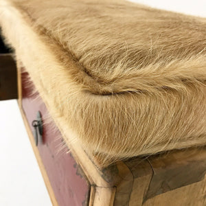 5-Drawer Bench with Palomino Cowhide Cushion