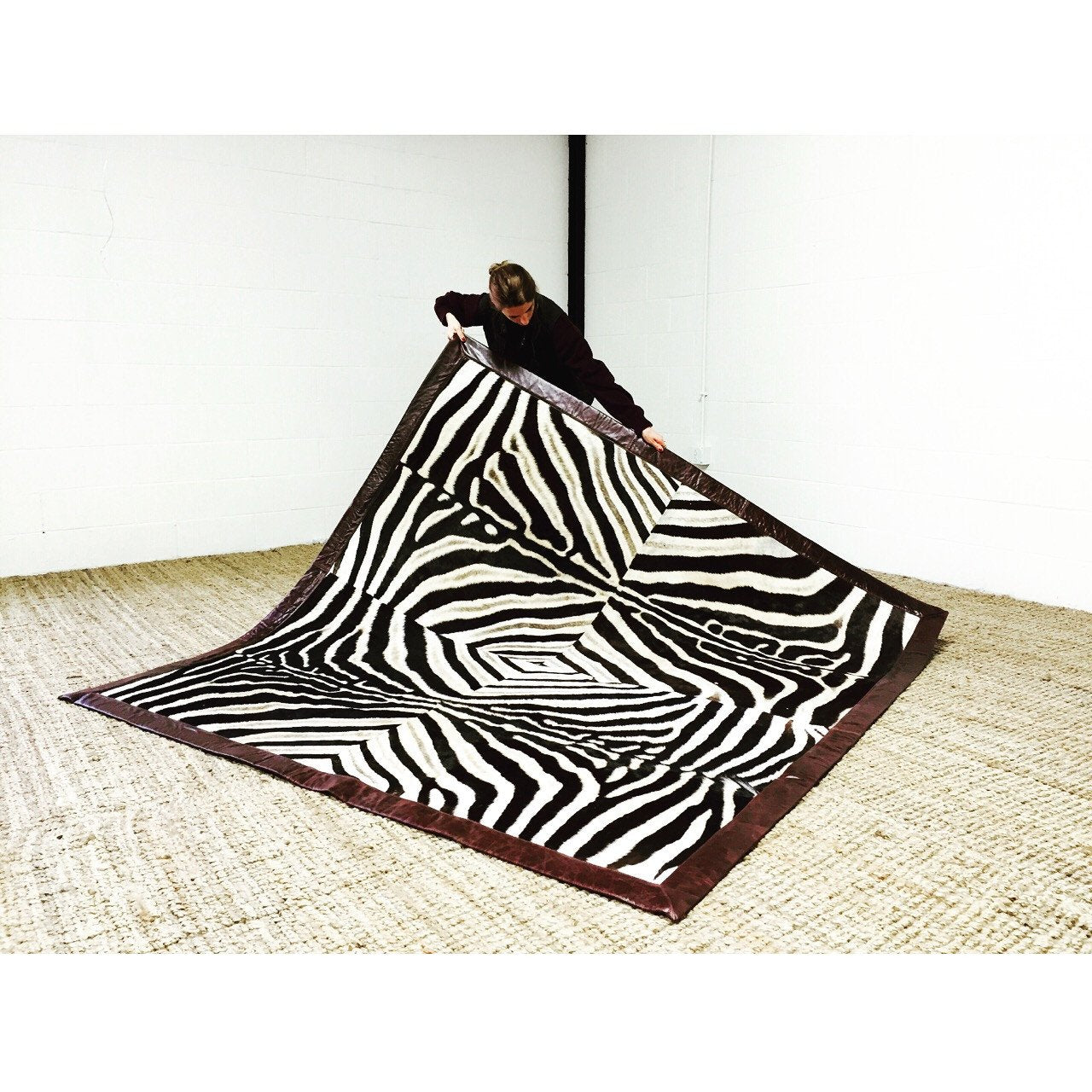ONE OF A KIND ZEBRA AREA RUG - GREENE