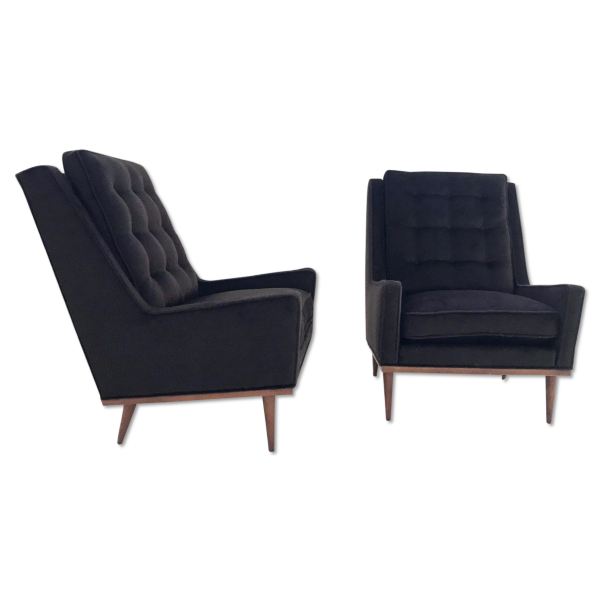 Milo Baughman for James Inc Lounge Chairs in Loro Piana Alpaca and Virgin Wool