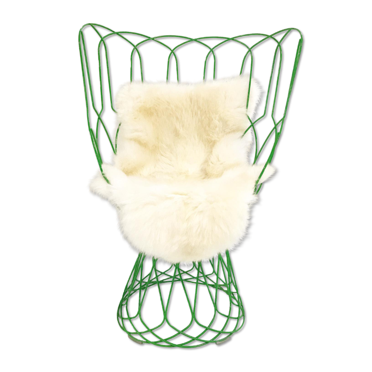 Patricia Urquiola Green Re-Trouve Highback Chair With New Zealand Sheepskin