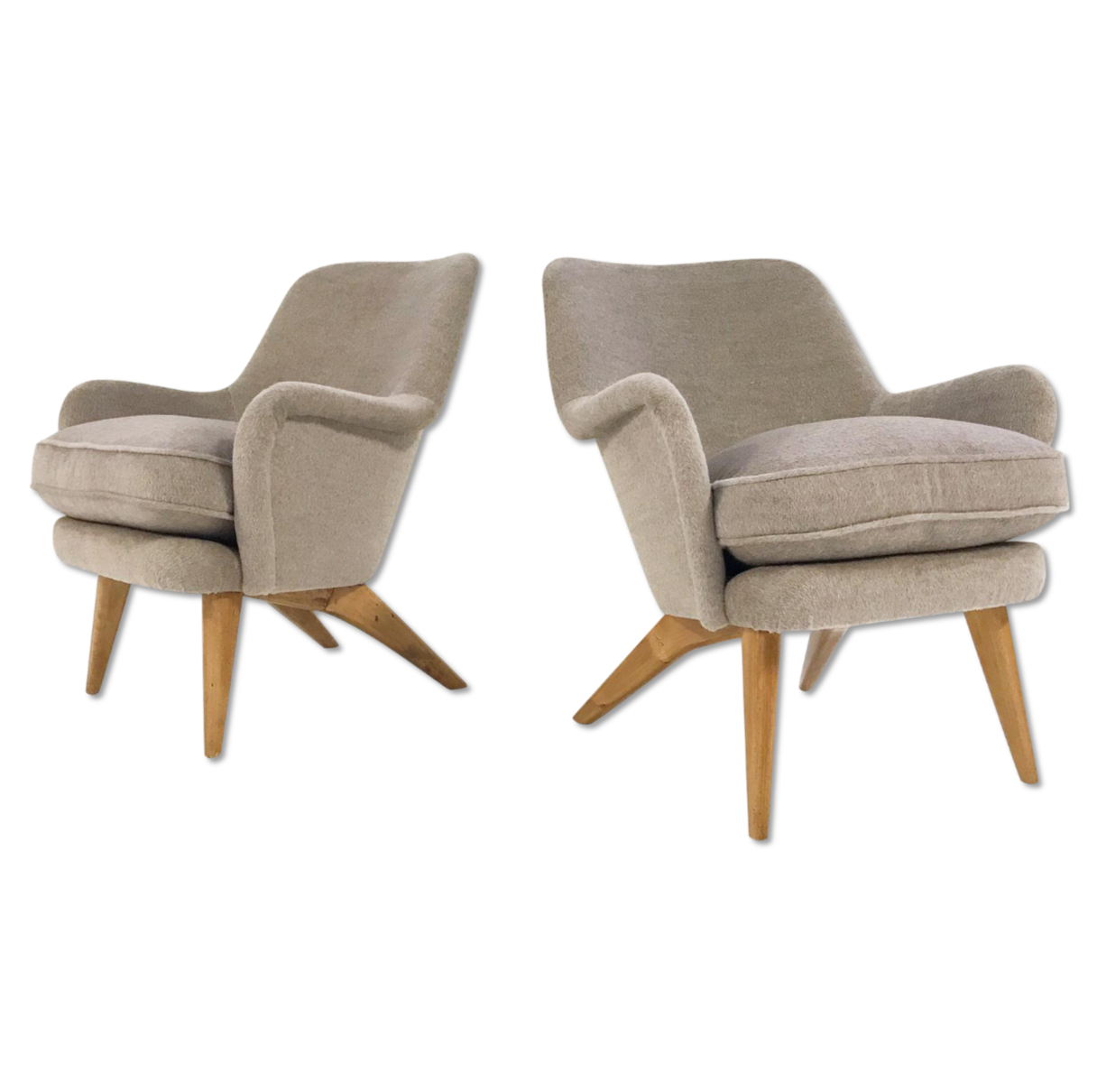 Pedro Armchairs by Carl-Gustav Hiort af Ornas in Loro Piana Alpaca Wool