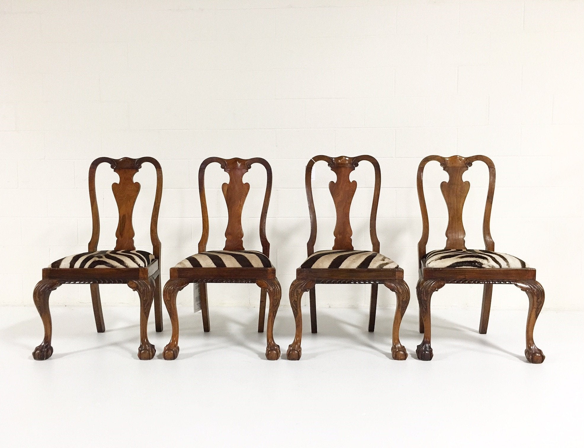 QUEEN ANNE STYLE DINING CHAIRS - SET OF 4
