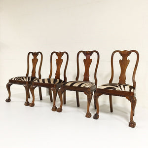 QUEEN ANNE STYLE DINING CHAIRS - SET OF 4