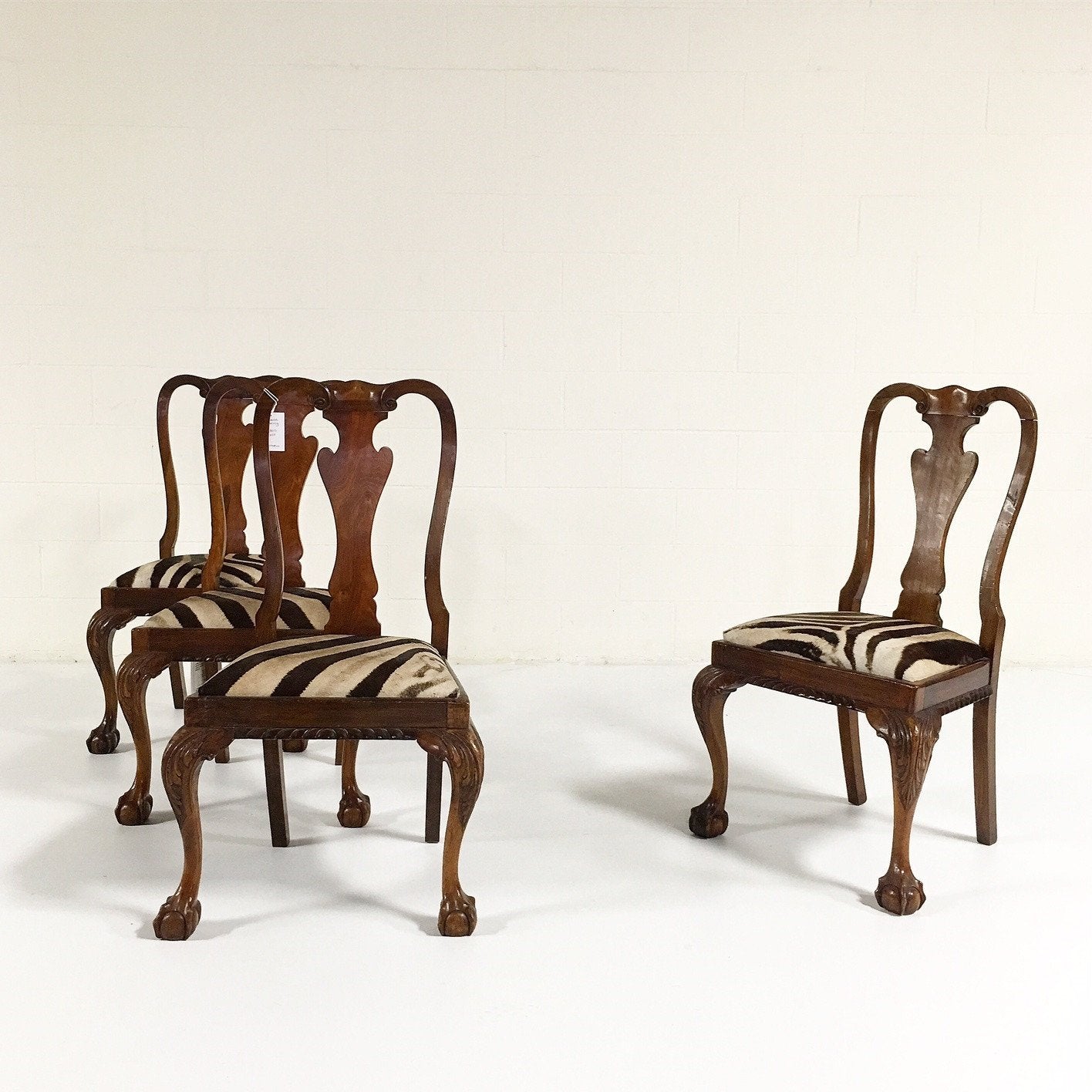 QUEEN ANNE STYLE DINING CHAIRS - SET OF 4
