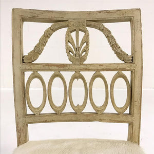 18th Century Swedish Painted Side Chairs in Brazilian Cowhide
