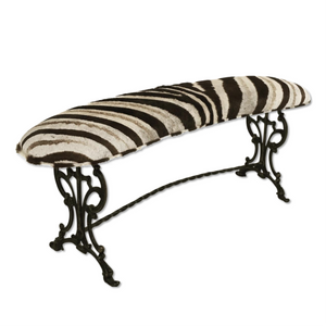 Victorian Iron Bench in Zebra Hide