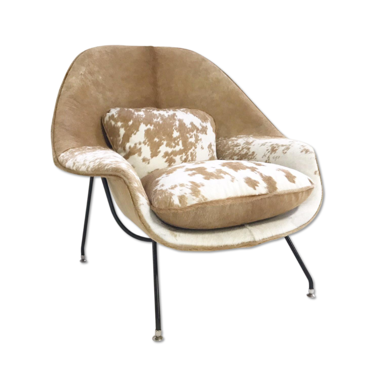 Eero Saarinen Womb Chair in Brazilian Cowhide