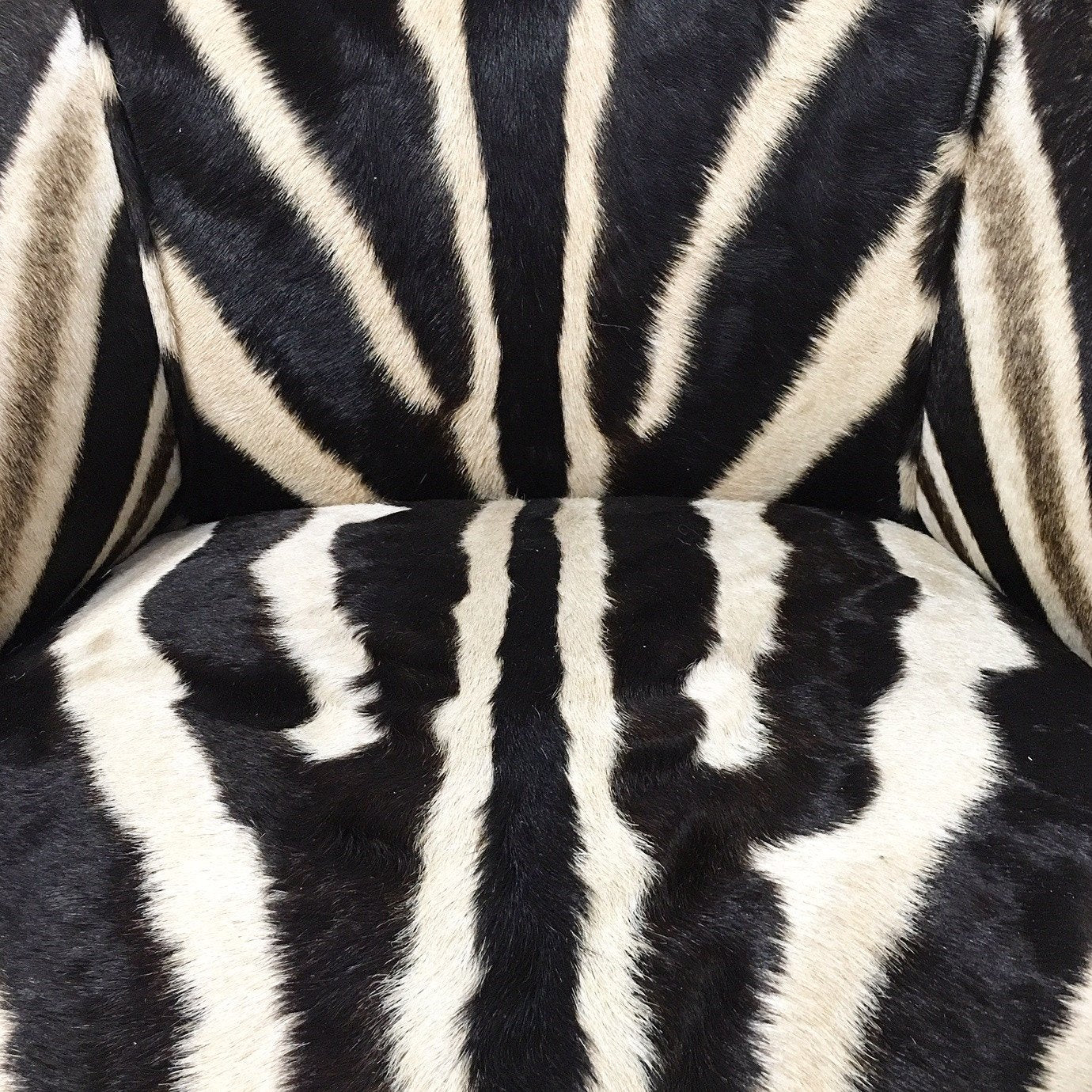 Small Carved Chair in Zebra Hide