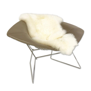 Harry Bertoia for Knoll Diamond Chair with Leather Cover & Sheepskin