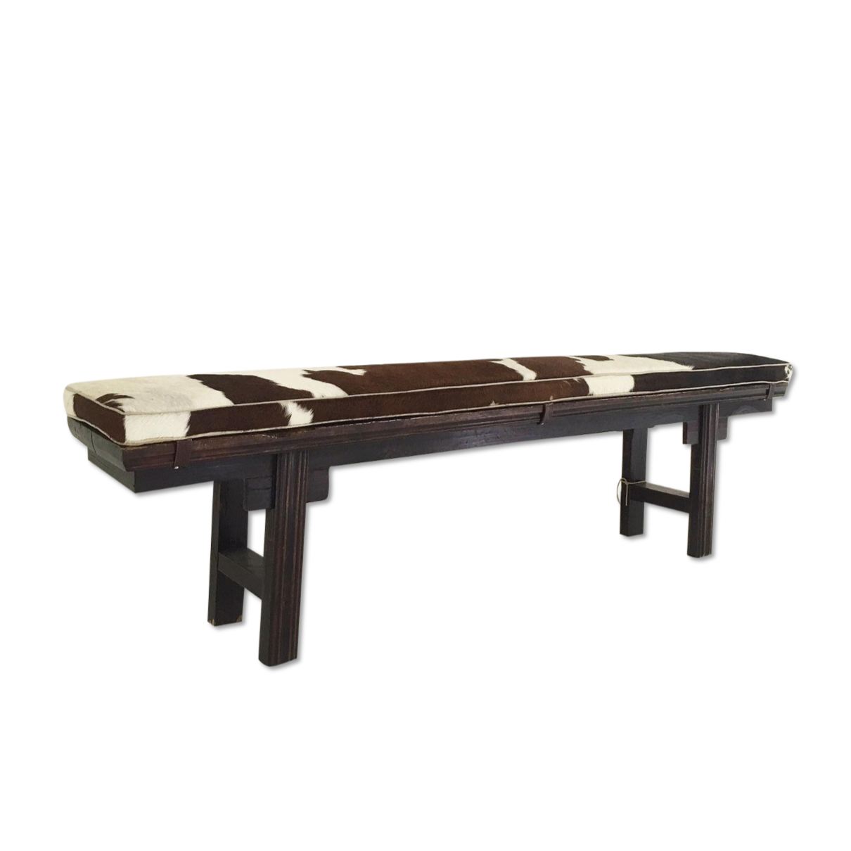 Chinese Altar Bench with Brazilian Cowhide Cushion