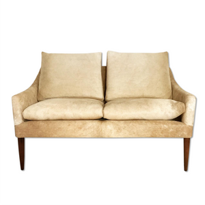 Danish Style Loveseat in Brazilian Cowhide