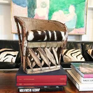 Mini Equipale Chair with Zebra Hide Cushion