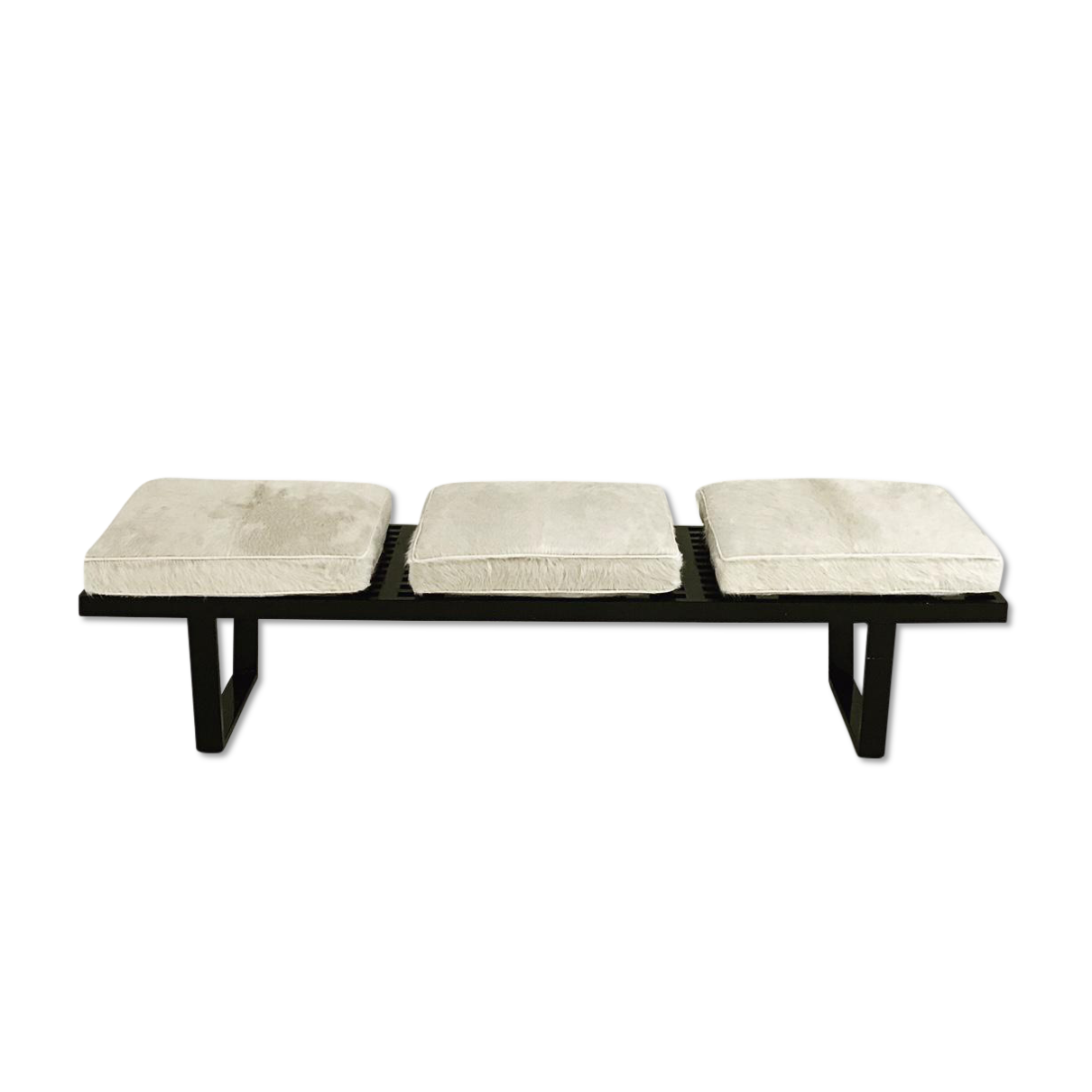George Nelson Platform Bench with Cowhide Cushions