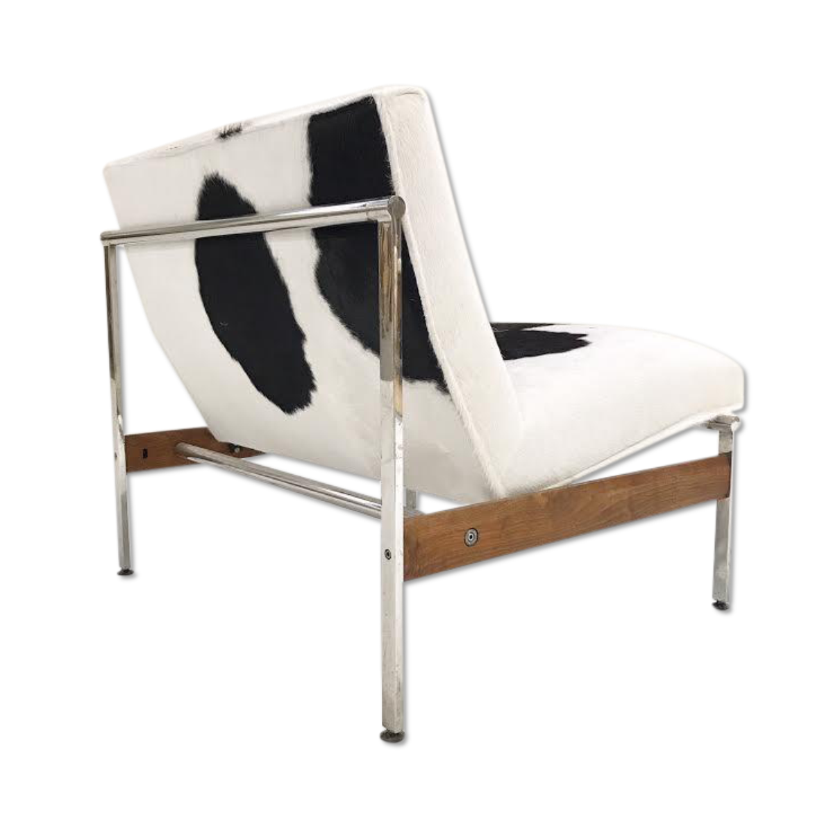 Glenn of California Lounge Chair Reupholstered in Brazilian Cowhide