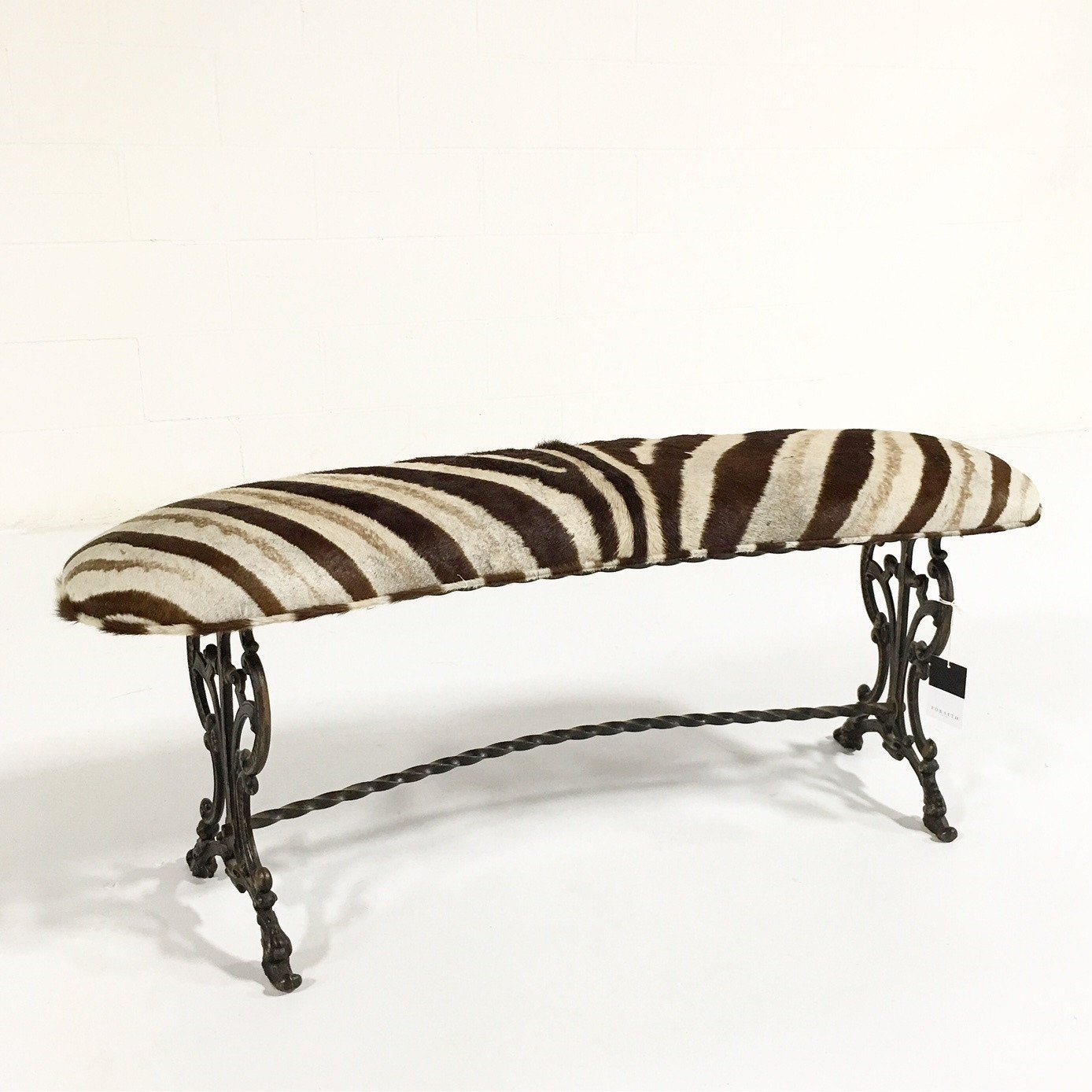 Victorian Iron Bench in Zebra Hide
