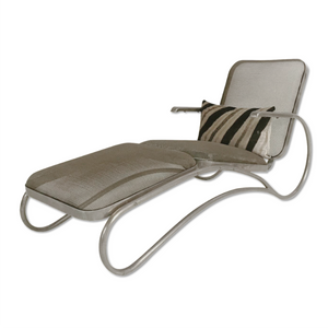 Midcentury Iron Mesh Chaise Lounge Chair