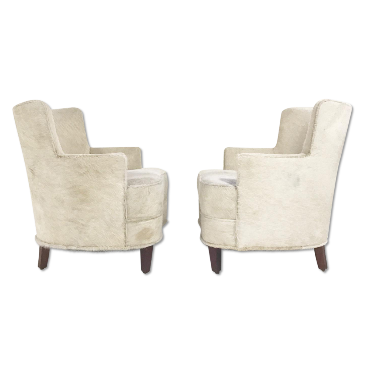 Petite Armchairs in Brazilian Cowhide