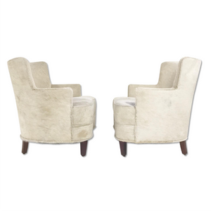 Petite Armchairs in Brazilian Cowhide