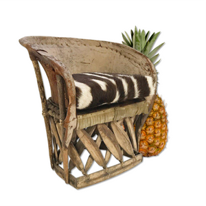 Mini Equipale Chair with Zebra Hide Cushion