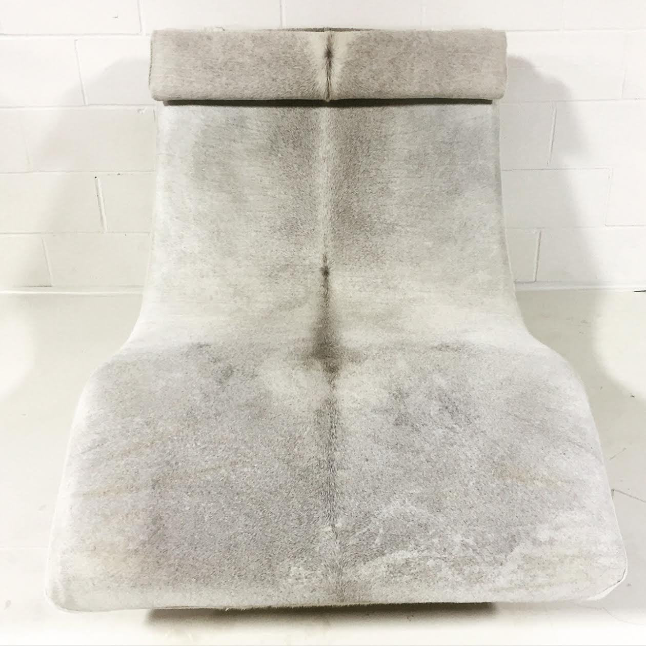 Adrian Pearsall Wave Chaise Lounge in Brazilian Cowhide