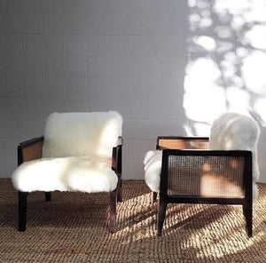 Edward Wormley for Dunbar Armchairs Model 5513 in Sheepskin
