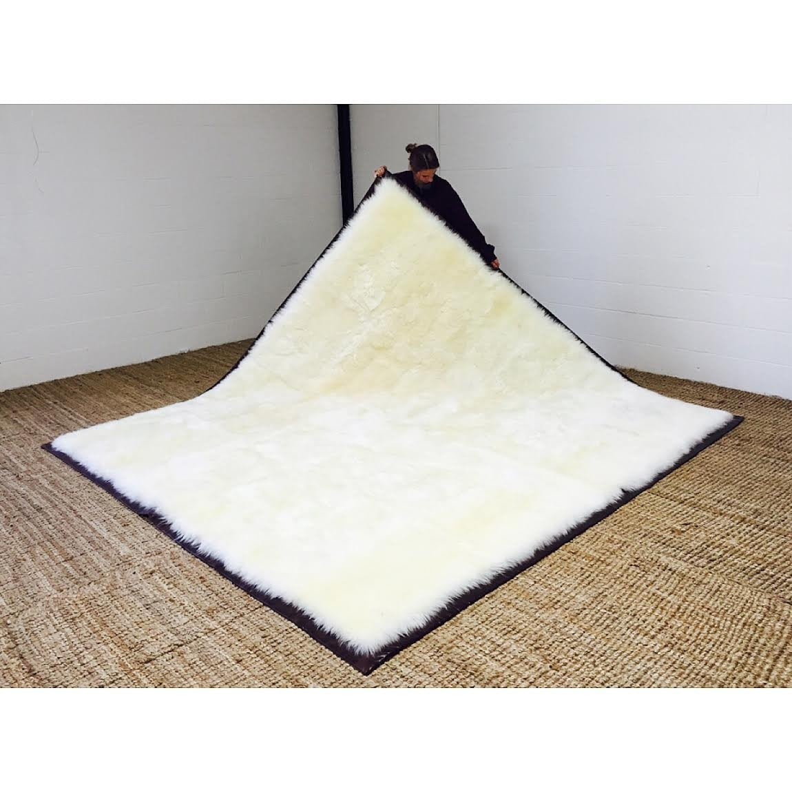 Luxurious Sheepskin Area Rug - 9 x 9.5 feet