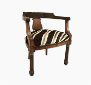 VINTAGE WALNUT BARREL CHAIR
